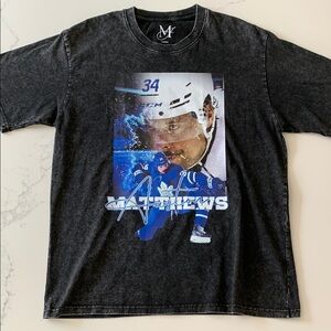 Auston Matthews Toronto Maple Leafs Black Graphic Hockey Tee - Men's